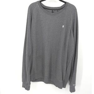 Nixon Sweatshirt Mens XL Gray Raglan Long Sleeve Pullover Crewneck Logo Casual